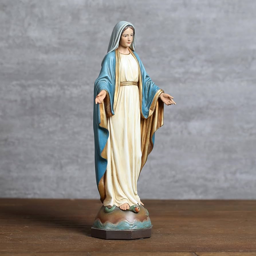 聖母 マリア像 キリスト教美術彫刻像 高さ約29cm 大理石風 聖母マリア像 彫像 彫刻高さ 約29cm キリスト教美術